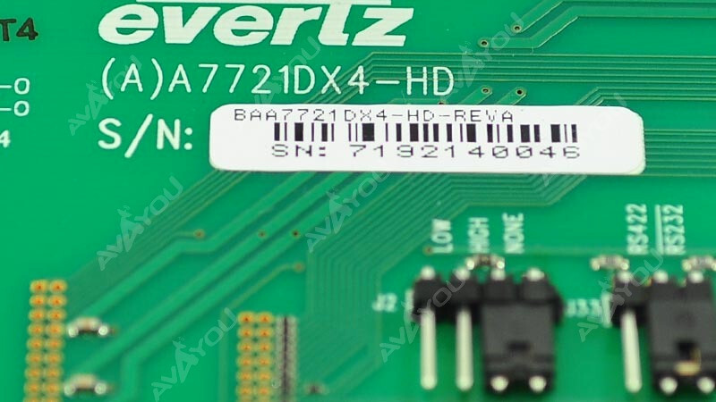 Evertz 7721DE4-HD +GPI HD/SD-SDI Quad Data Embedder +3RU