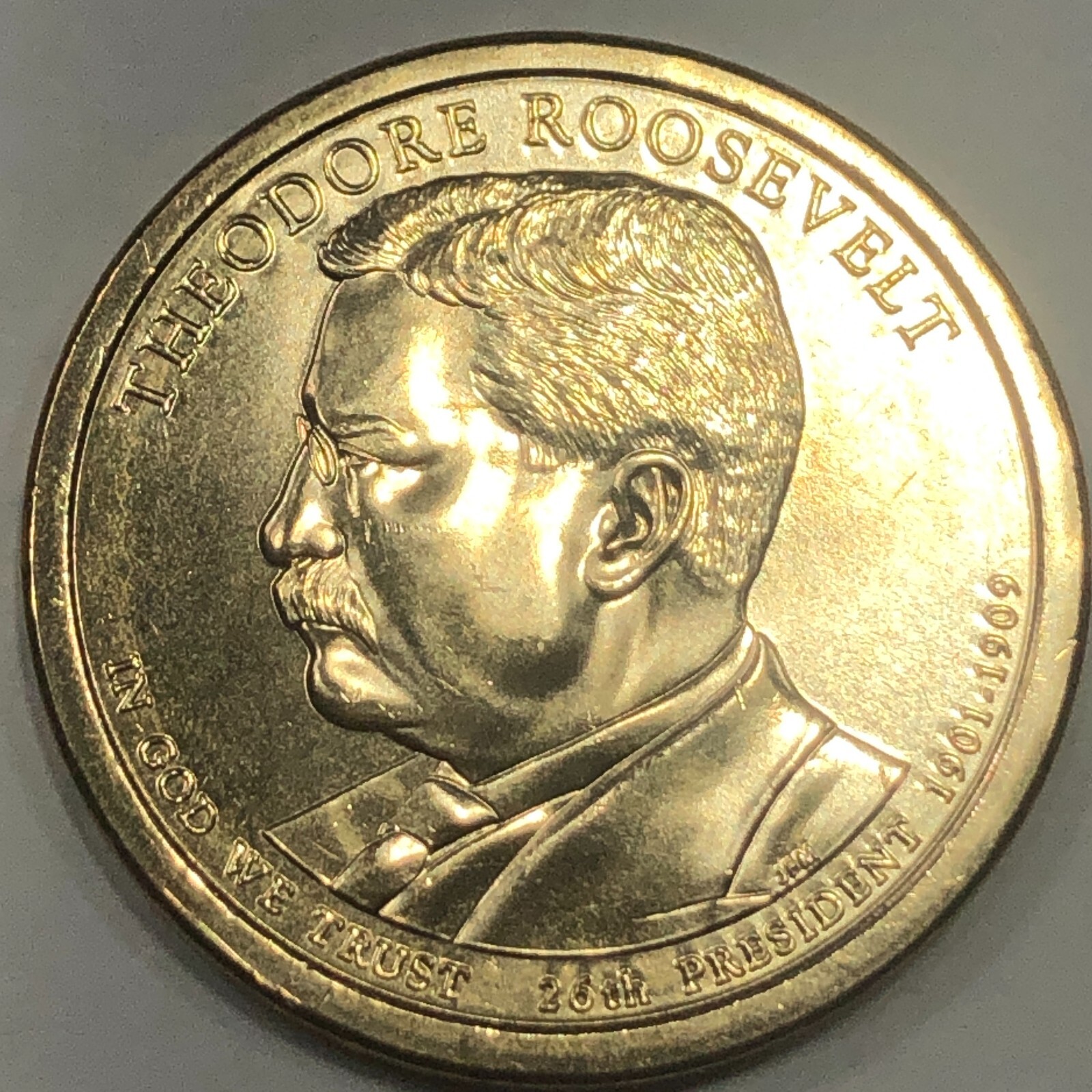 2013 D - Theodore Roosevelt - Presidential Golden Dollar Coin