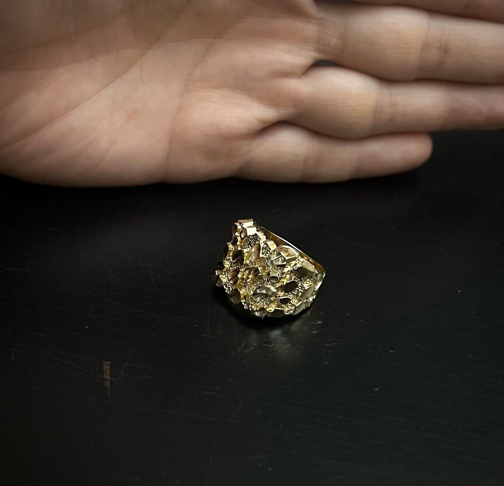 Authentic 14k Gold Nugget Ring Manly Small Medium Large Extra Large Sizes 6-13