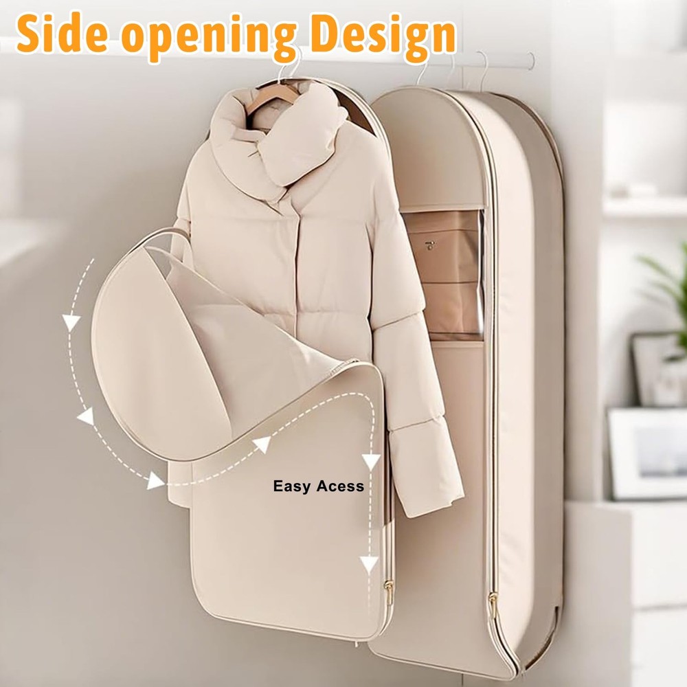 Space Saving Hanging Garment Bag with Self Compression Zipper,Space Saving Ha...