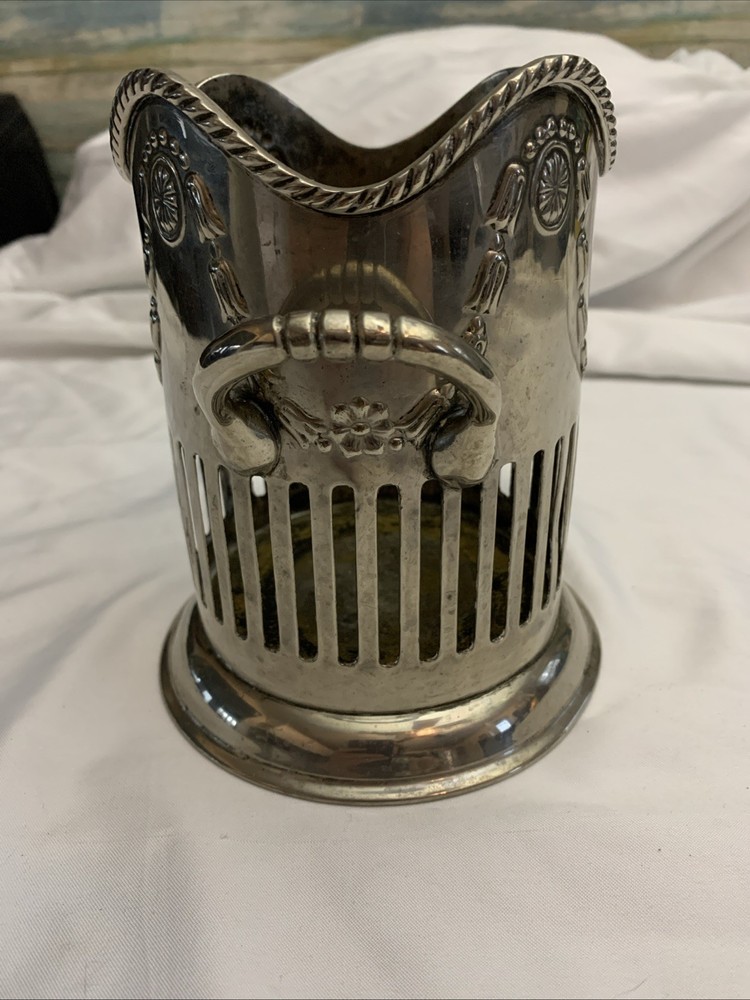 International Silver Co Handmade Silverplate Wine Holder Cachepot 6.5”