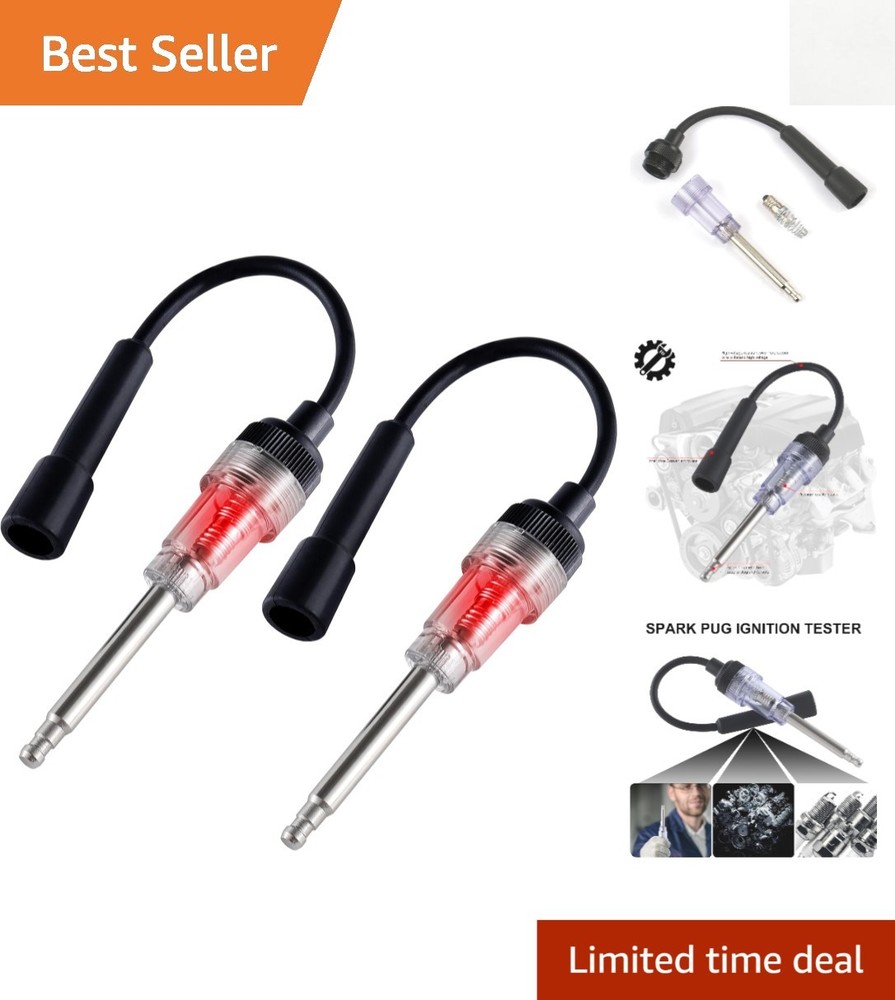 2PCS Spark Plug Tester - Ultimate Engine Ignition Diagnostic Tool for All Eng...