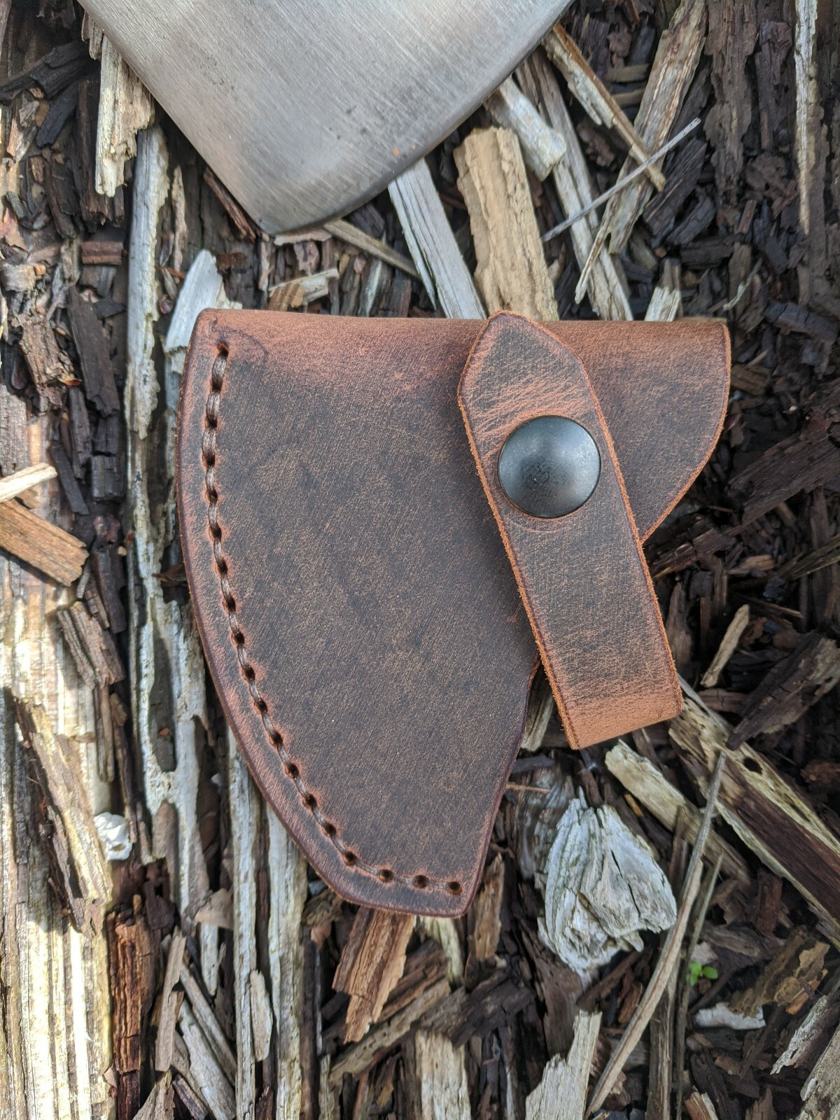 True Temper Tomahawk Hatchet Buffalo Leather Sheath Mask (Axe NOT Included)