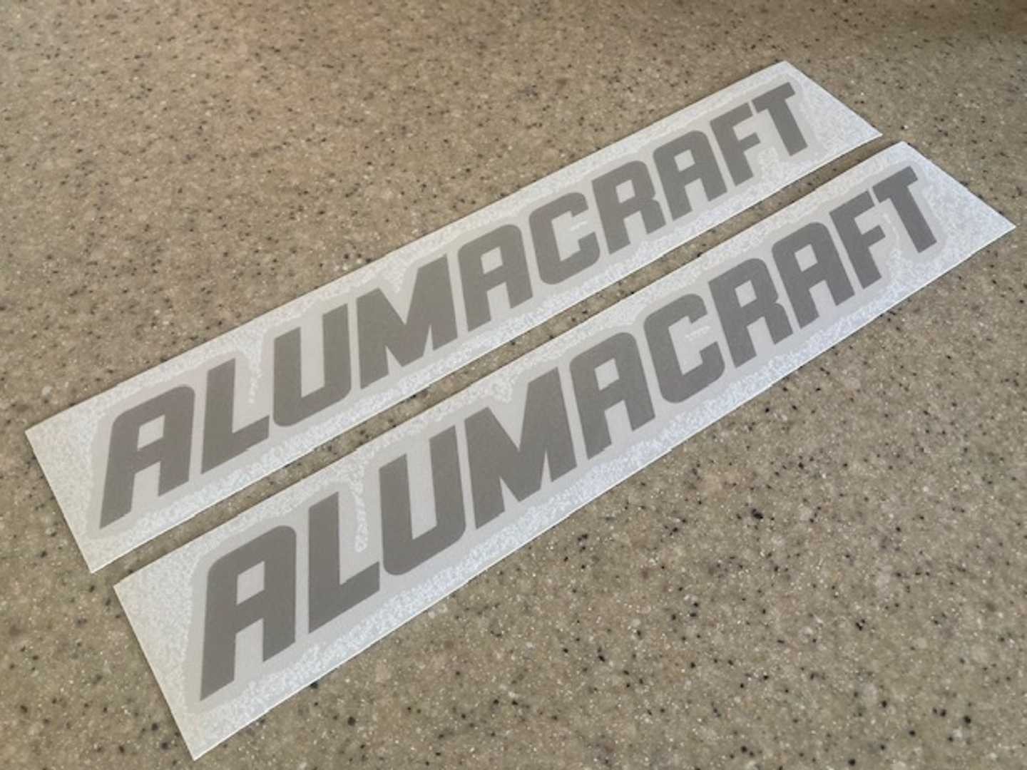 Alumacraft Vintage Boat Decals 12" Die-Cut 2-PAK FREE SHIP + FREE Fish Decal