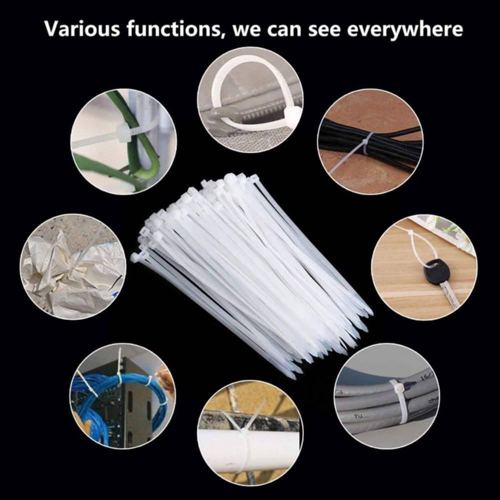 10" XtraTuff Multi-Purpose Nylon Zip Cable Ties, 100Pcs