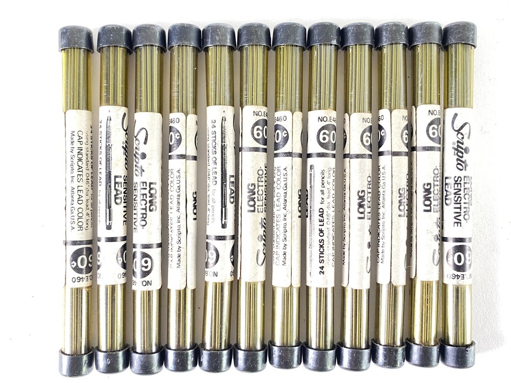 NOS Scripto E460 Long Electro Sensitive Lead (12) One Dozen original box! .046