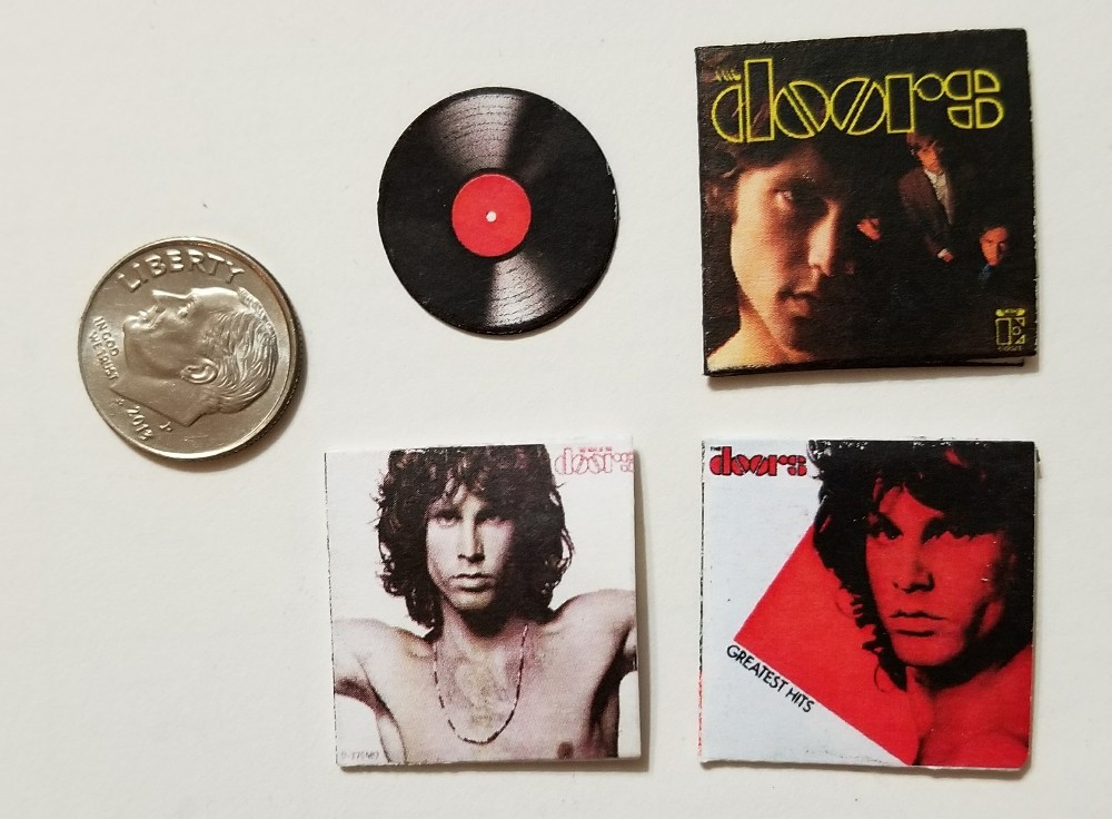 Miniature record album Barbie Gi Joe 1/6 playscale Doors Jim Morrison Greatest