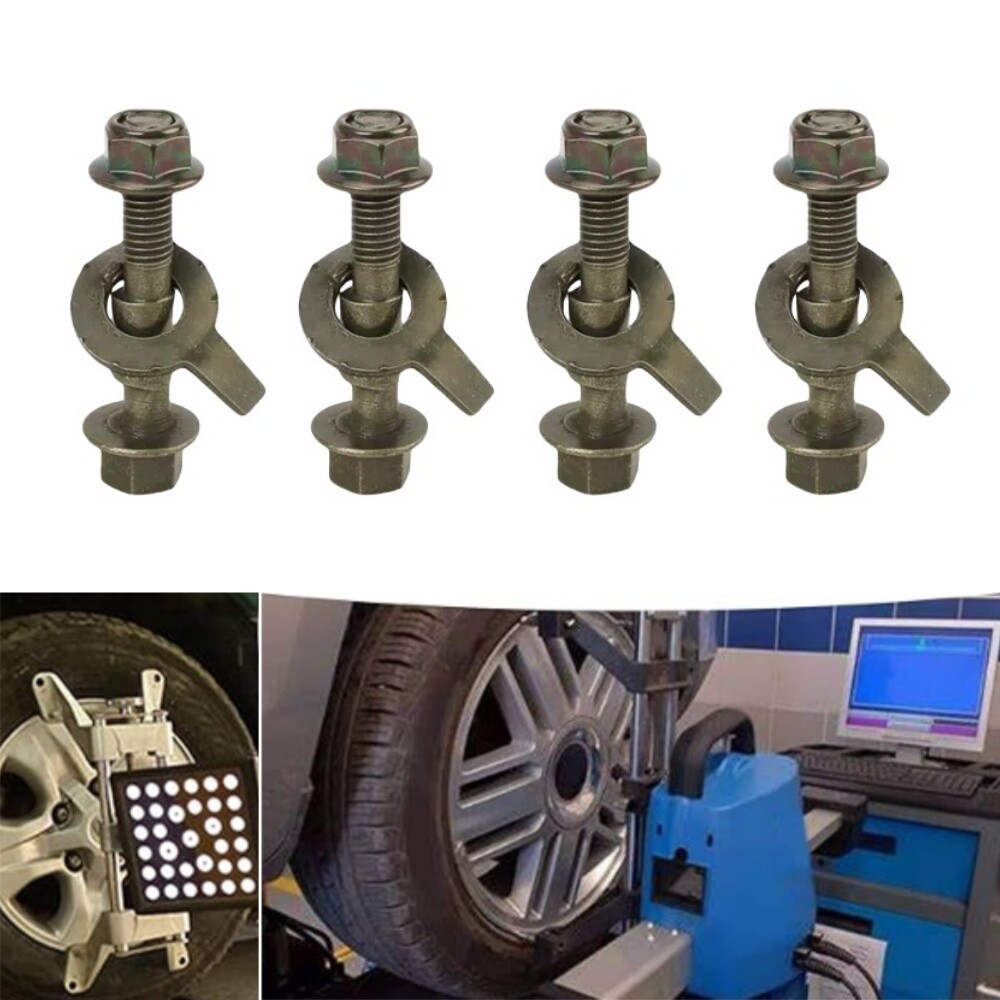 4PCS 12mm Cam Bolt Adjustable Camber Correction Alignment Kit for Four Wheels