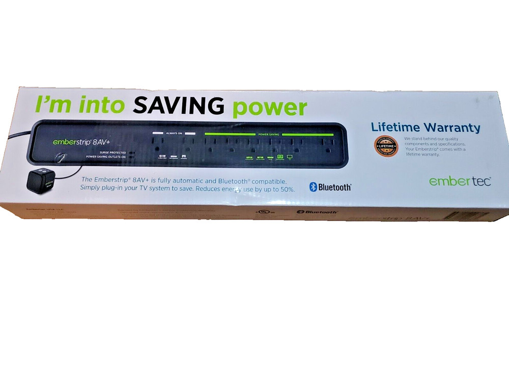 Embertec Emberstrip 8AV+ Fully Automatic Bluetooth Smart Sensor Surge Protected