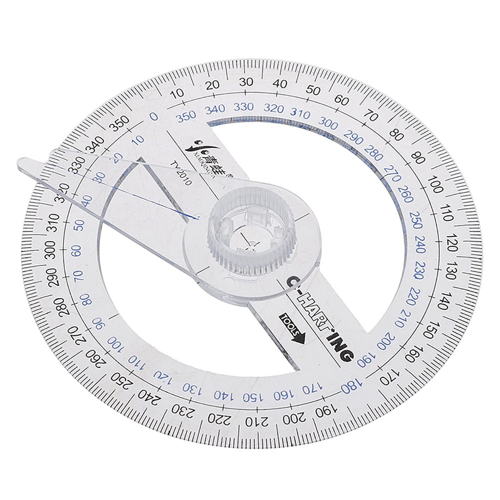 5 PCS 360 Protractor Plastic Clear Math Ruler Drafting Tools Circle Geometry