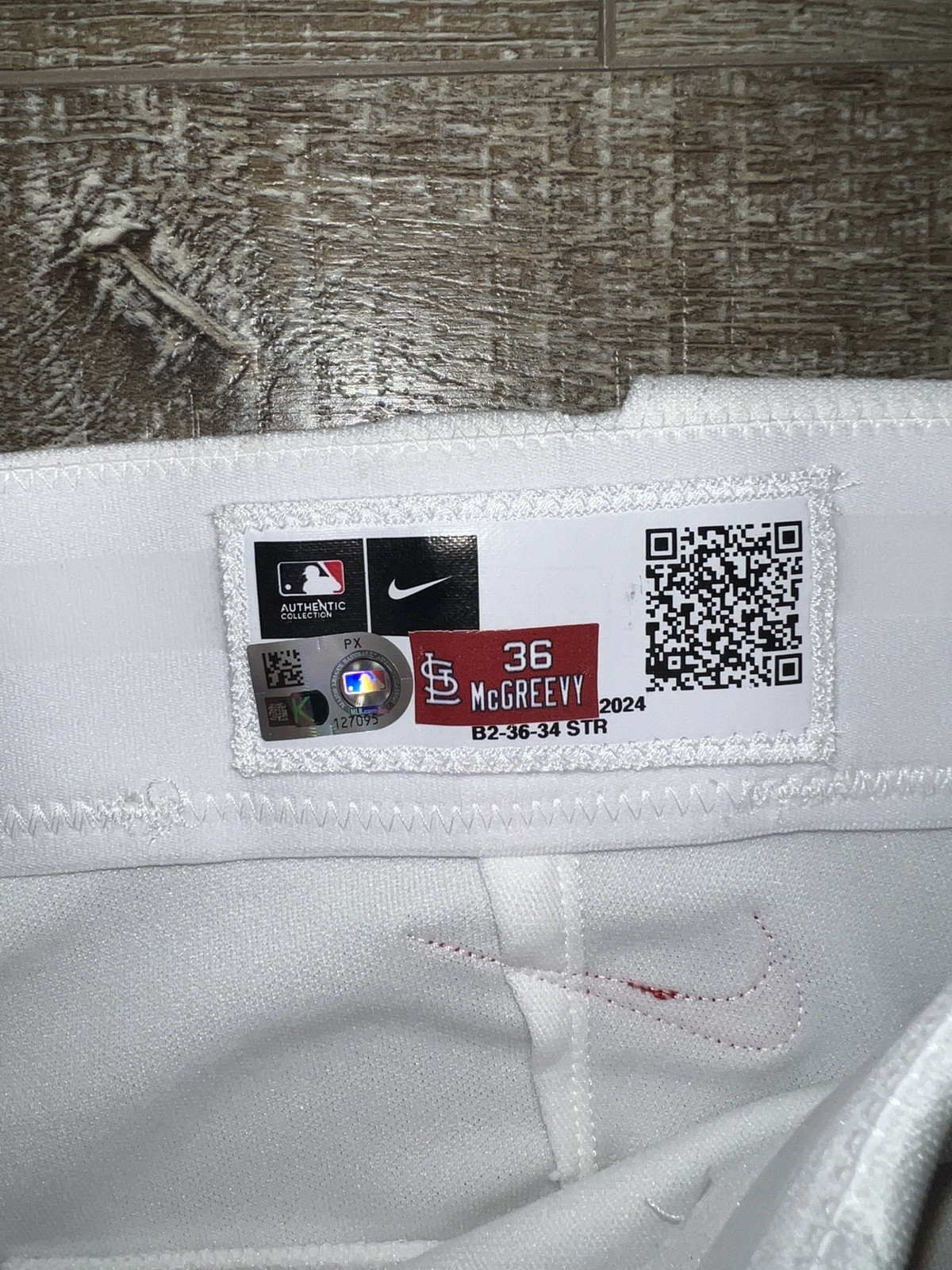 Michael McGreevy St. Louis Cardinals Game Used/Issued City Connect ‘24 Pants MLB