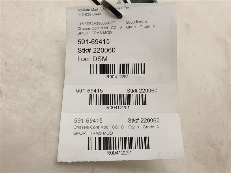 08 TOYOTA RAV 4 TPMS CONTROL ECM