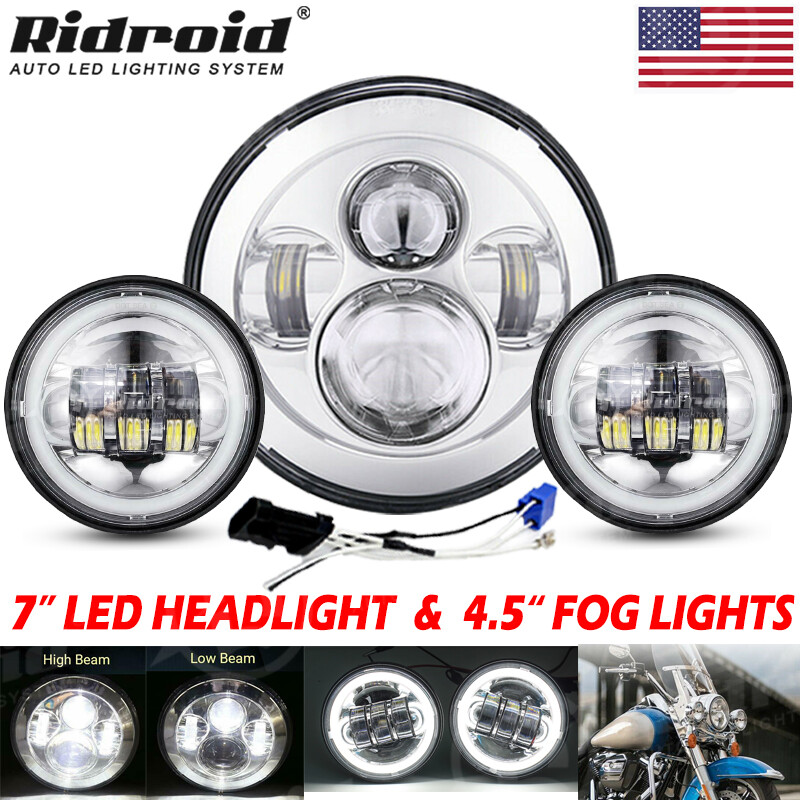 For Harley Davidson Heritage Softail Classic FLSTC LED Headlight &Passing Lights