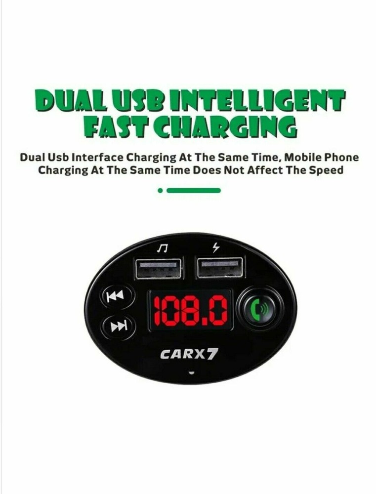 In Car Bluetooth FM Transmitter Radio MP3 Wireless Adapter Car USB Phone Charger