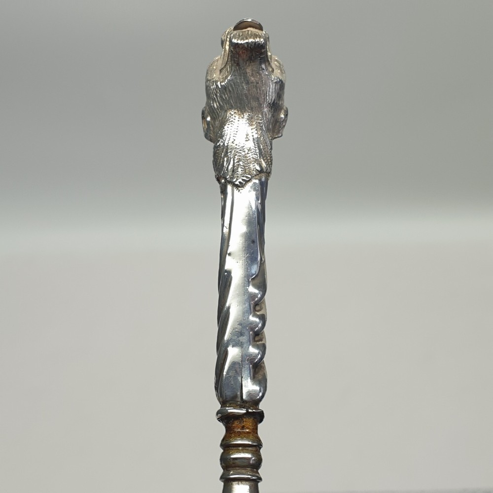 Victorian Solid Silver Leopard Button Hook