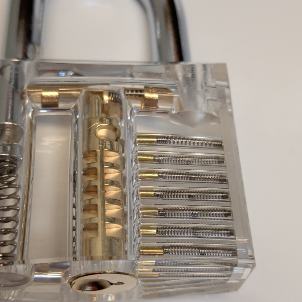 Transparent Practice Padlock with Keys for Locksmith Training