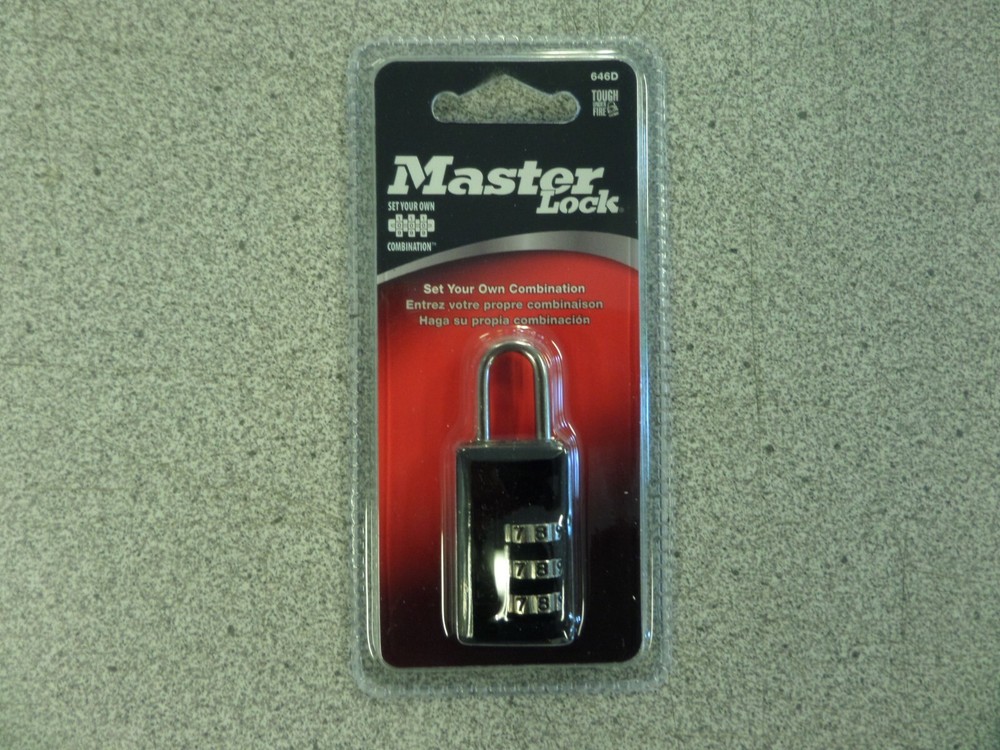 MASTER 646D  RESETTABLE 3 NUMBER COMBINATION PADLOCK