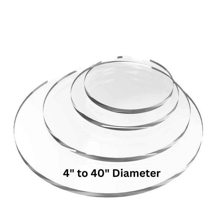 Acrylic Disc Plexiglass Round 1/4" Thick Sheet Clear Cake Bases Choose The Sizes