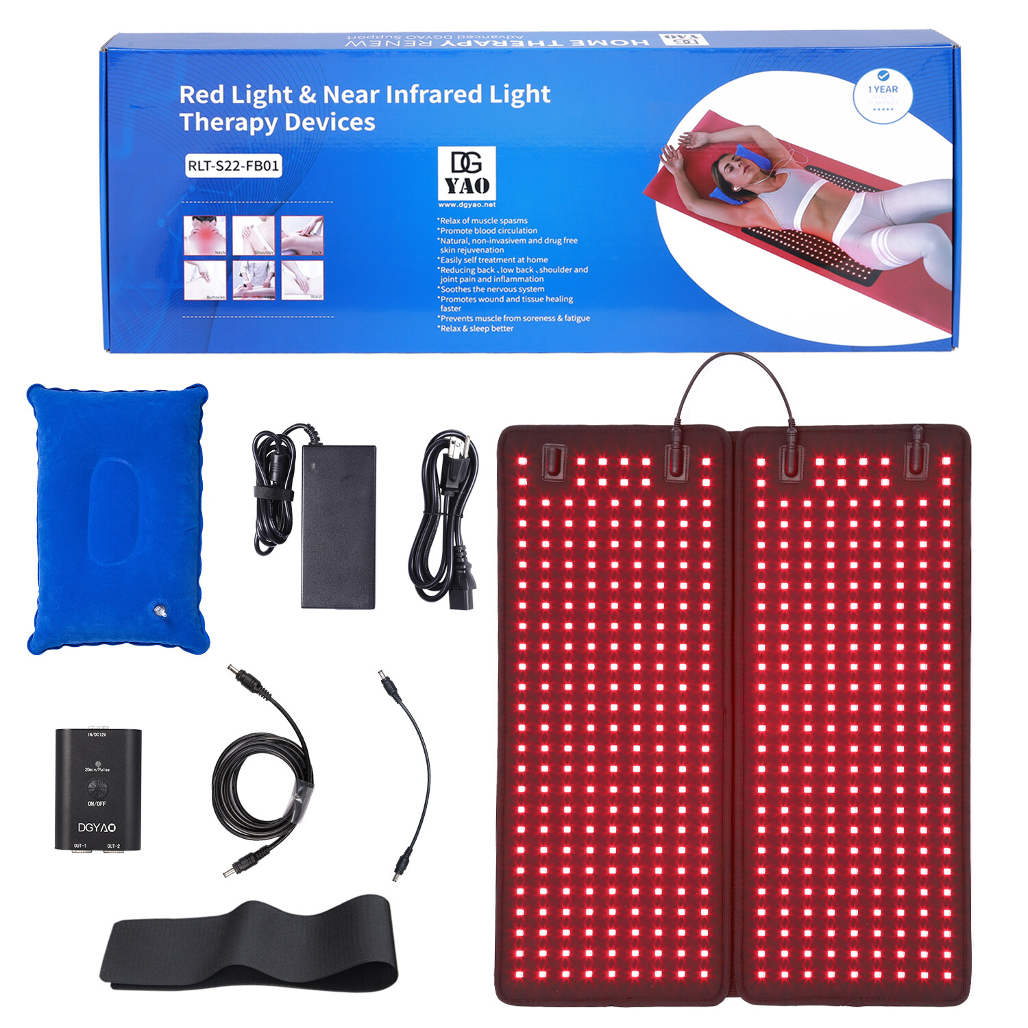 DGYAO Red Light 880 Infrared Light Therapy Pad Panel For Full Body Pain Relief