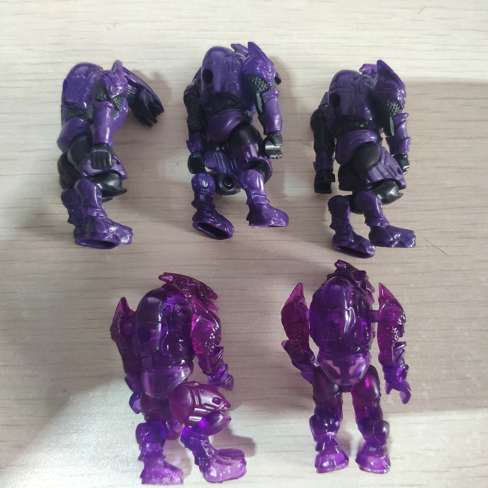5pcs Halo Mega Bloks Covenant Translucent & Solid Purple Combat Elites #97390