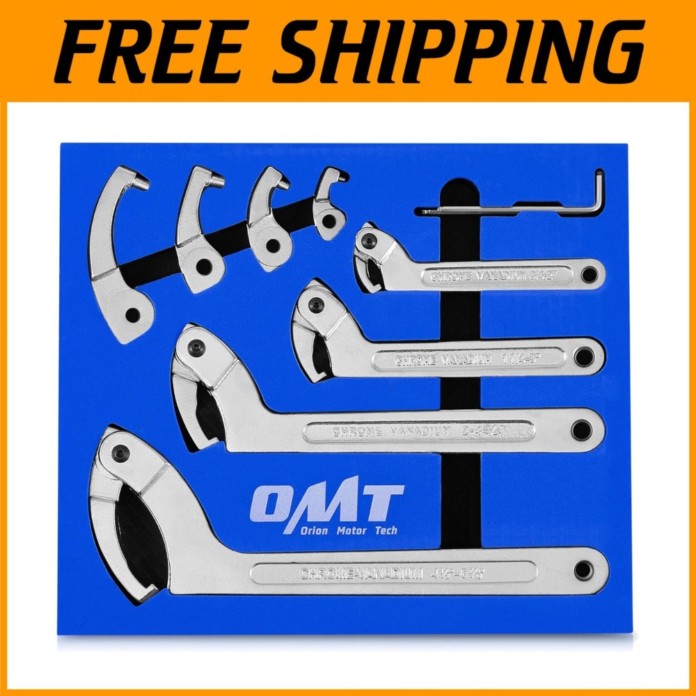 8pc Adjustable Pin Spanner Wrench Tool Set