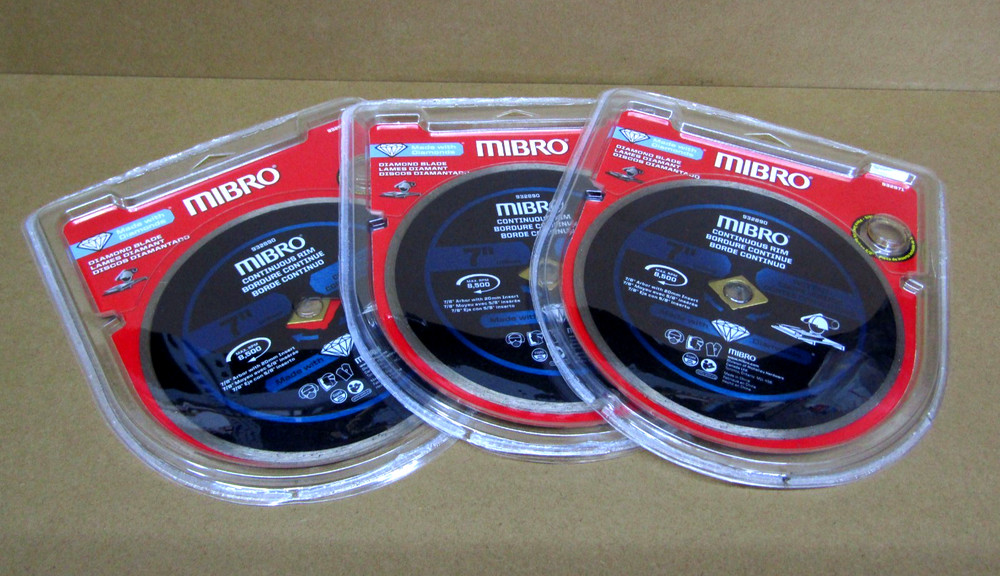 3-Pack MIBRO 7" Continuous Rim Diamond Blade 932971