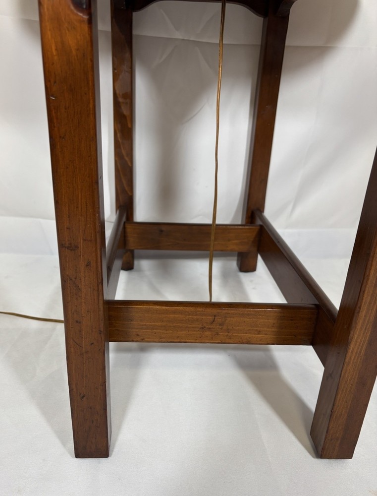 Vintage Ethan Allen Craftsman Solid Pine Wood Drop Leaf Lamp Table