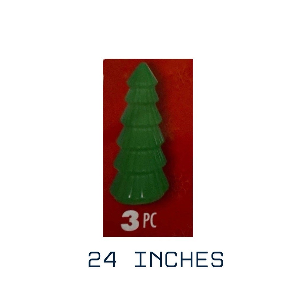 24" STACKABLE TREE durable plastic Christmas Winter Indoor Outdoor 3 Pcs In 1