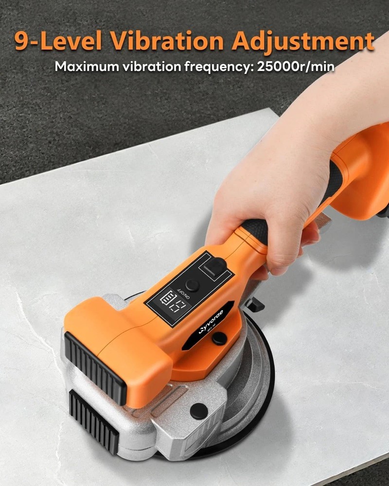 Tile Vibration Tool, Portable Cordless Tile Vibration Leveling Machine with 2 Ba