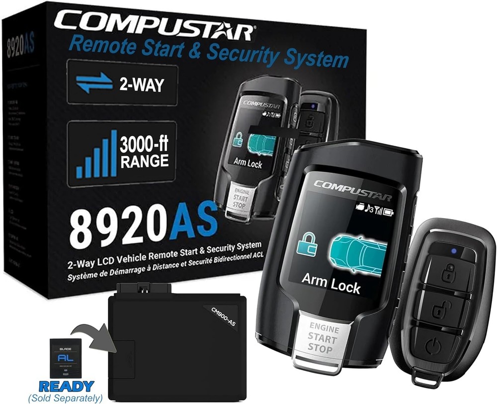 NEW Compustar CS8920-AS, 2-Way Remote Start/Alarm System optional BLAD-AL engine
