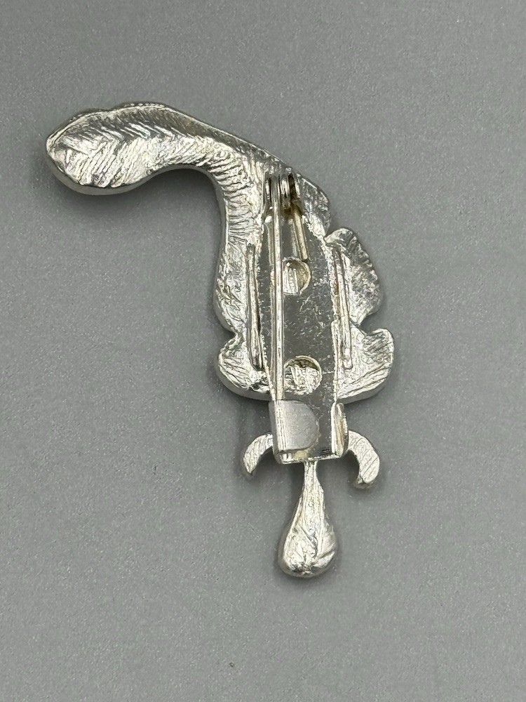 Silver Colored Leaf Designed Lapel Pin Brooch