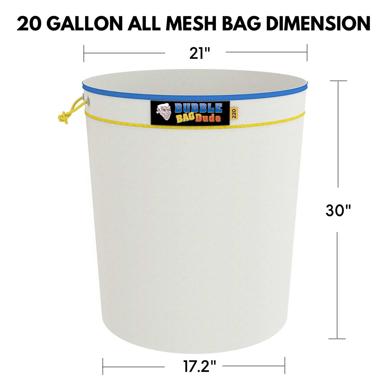 Bubble Bag BUBBLEBAGDUDE 20 GAL - 8 Bag Kit All Mesh Bubble Hash Bags Extractor