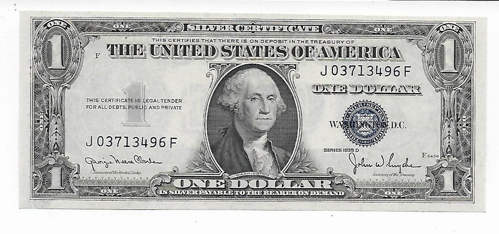 $1 1935-D (N) Silver Certificate J03713496F GEM Crisp Uncirculated