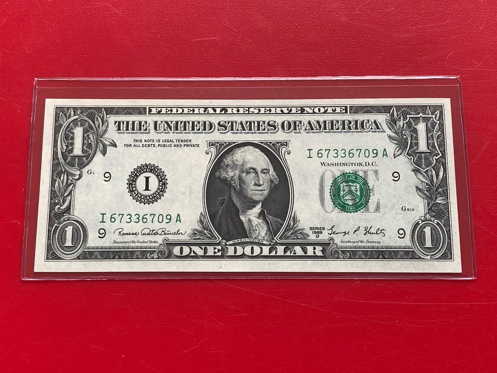 1969D $1 DOLLAR BILL ( MINNEAPOLIS ) UNCIRCULATED