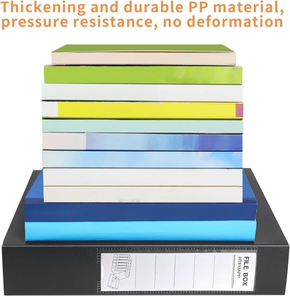 2 Pack A4 Document Storage Boxes with 65mm Spine - Lightweight & Waterproof