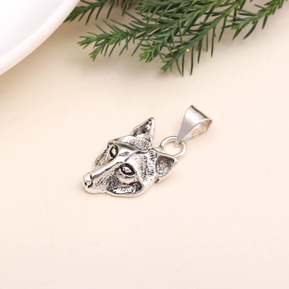 Handmade 925 Sterling Silver Solid Fox Pendant, Gift For Her