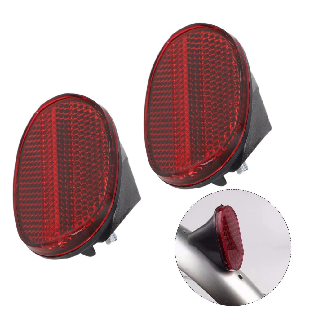 Bicycle Mudguard Reflector Set 2pcs Oval Rear Type Plastic 6.2 x 4.3cm
