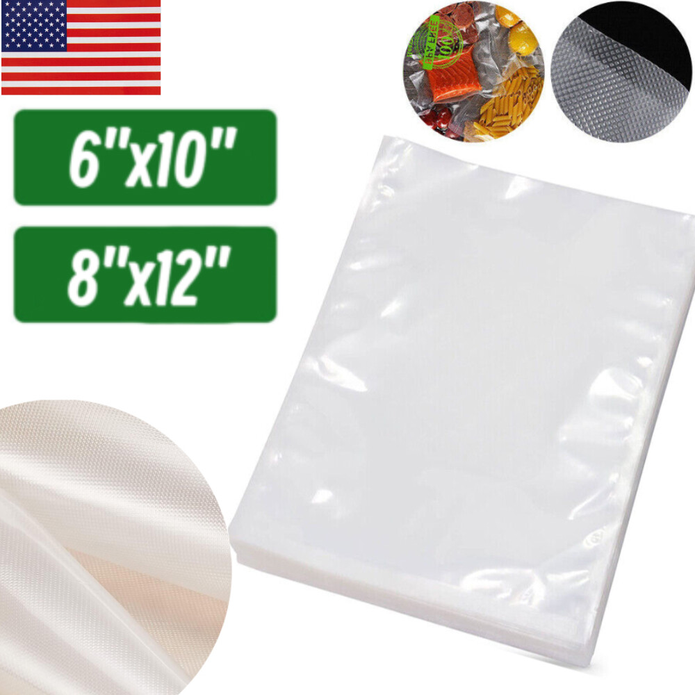 100-400 packs Vacuum Sealer Bags 6x10 8x12 Embossed Food Saver Storage Package