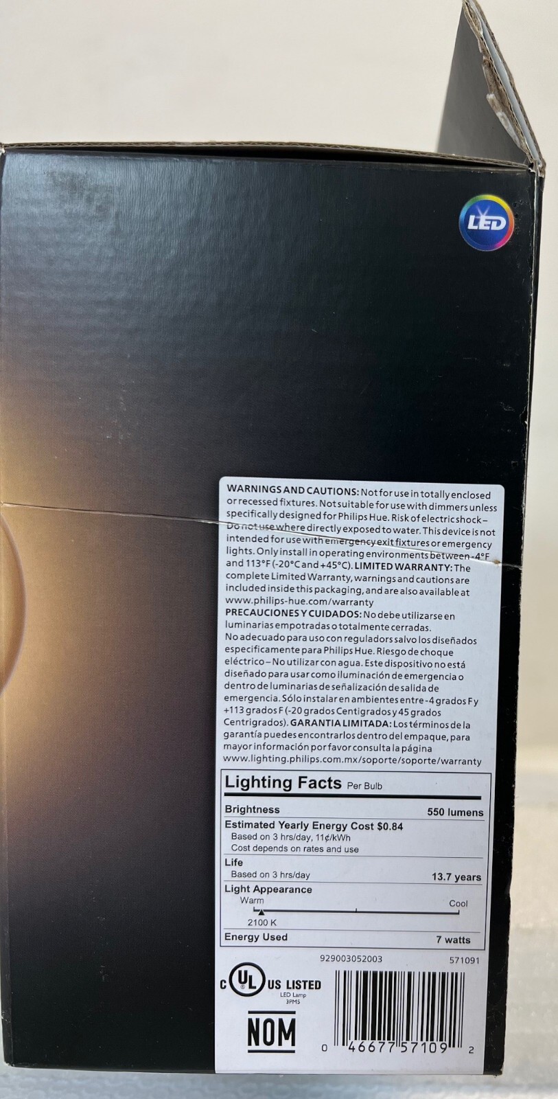 Philips Hue 2-Pack Dimmable Warm White Vintage Smart G25 Edison Bulb -FREE S/H