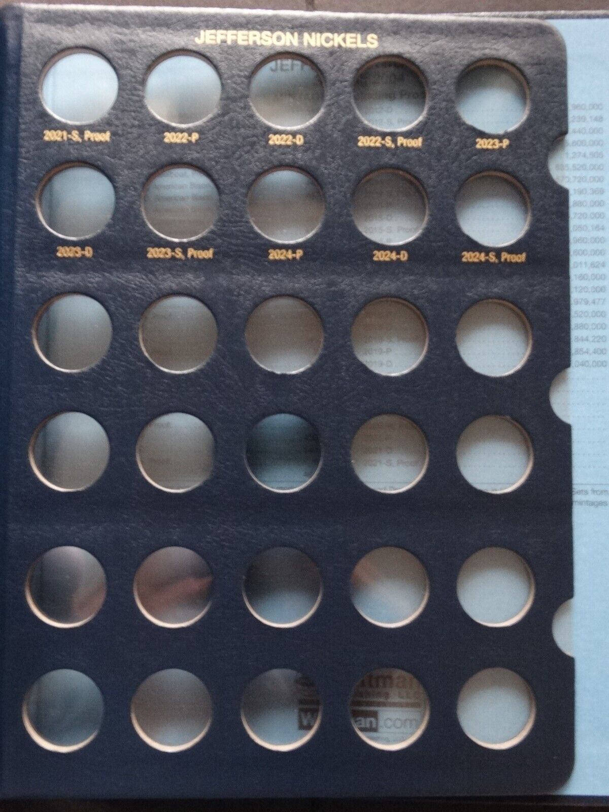 Set of 2 Whitman Jefferson Nickel 1938-2024 Coin Album Book P,D & San Francisco