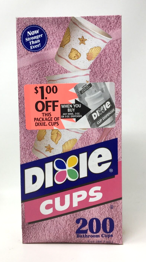 DIXIE CUPS 200 Count Sea Shells Design Bathroom Cups