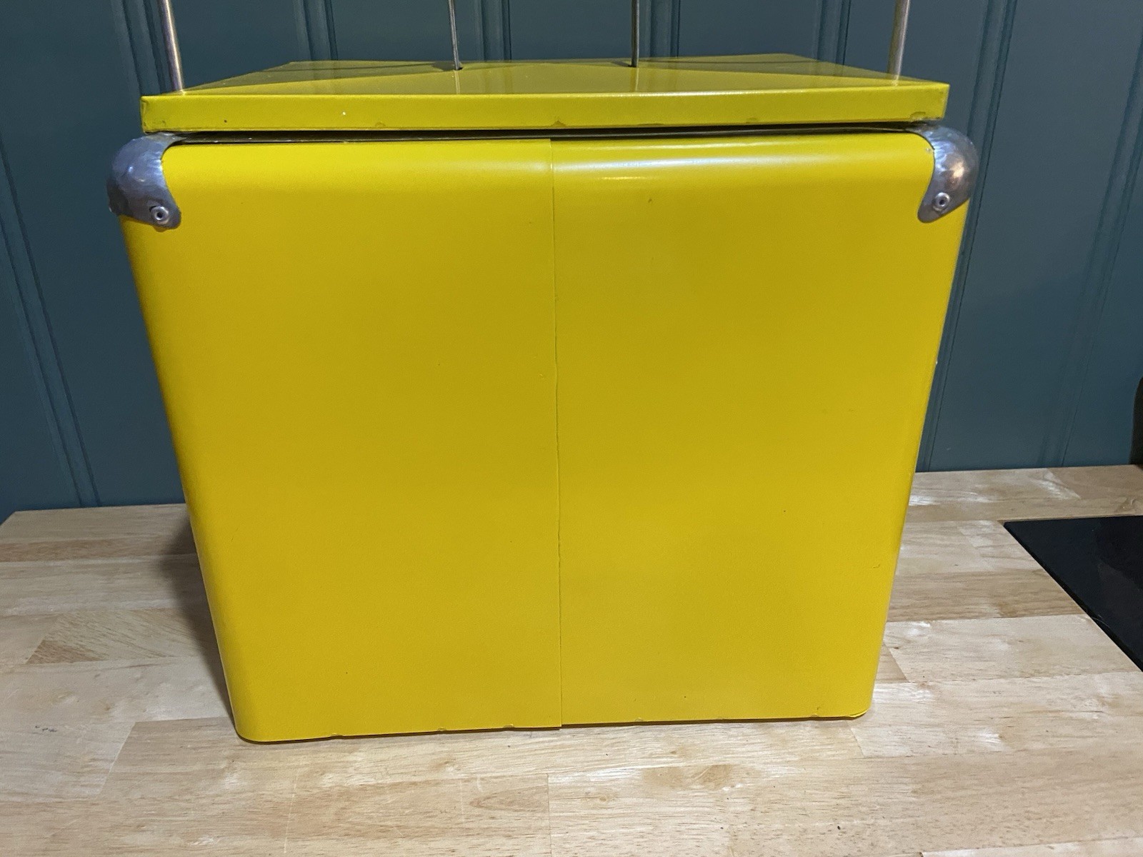 Topo Chico Cooler Metal Ice Chest Box Yellow Hard Seltzer Spiked Water Sparkling