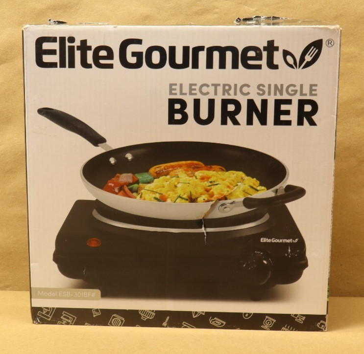 Elite Gourmet Electric Single Burner, Black