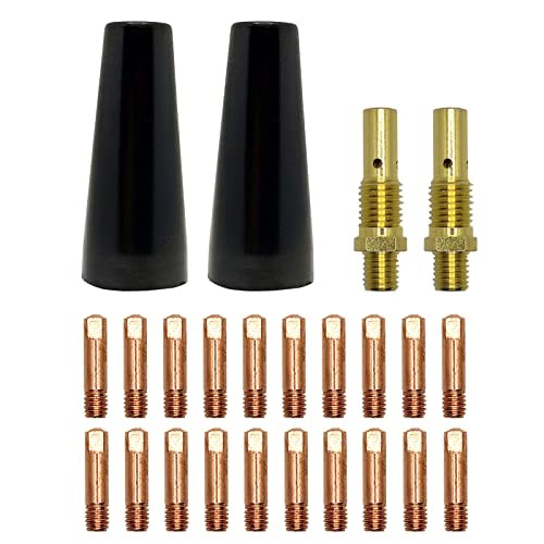 24 PCS Flux Core Gasless Nozzle Tips Kit, Compatible with .030" and .035" Tips