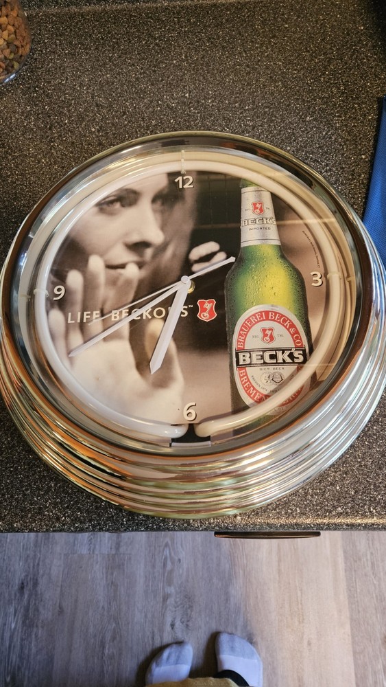 Beck's Beer Neon Bar Clock