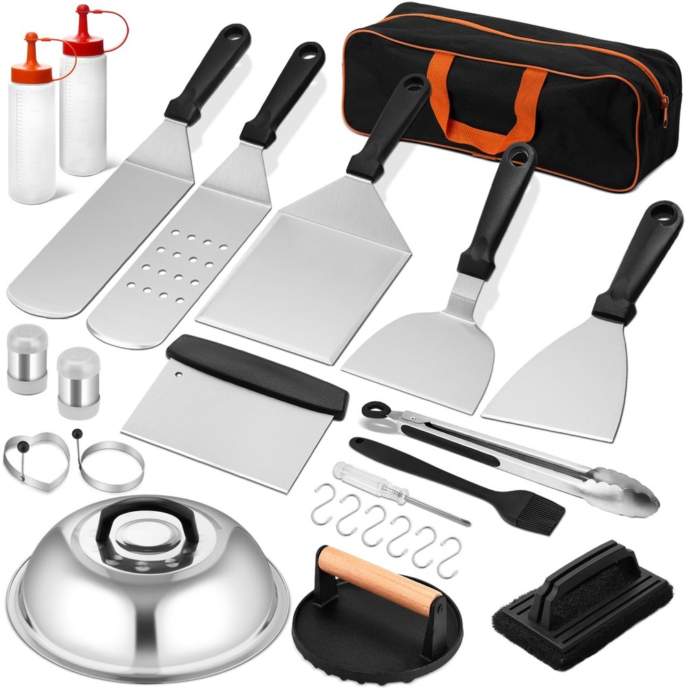 25Pcs Griddle Accessories Kit, Leonyo Flat Top Grill for Silver