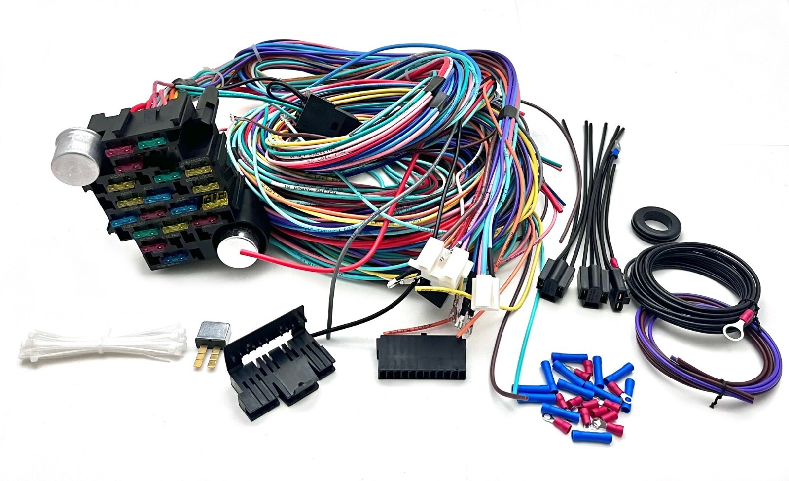Universal 21 Circuit Wiring Harness Chevy Mopar Ford Hot Rods Extra Long Wires