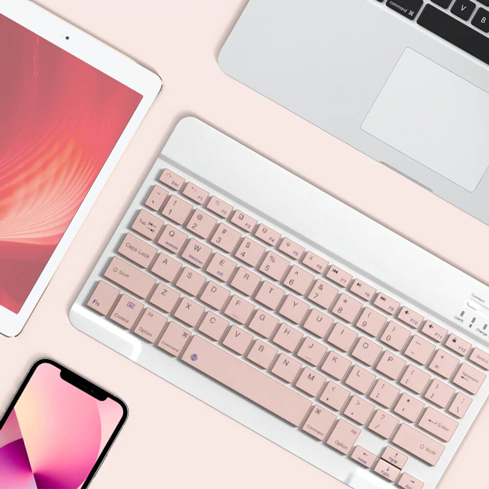 10" Mini Slim Bluetooth Wireless Keyboard and Mouse Set Mat For iPad Windows