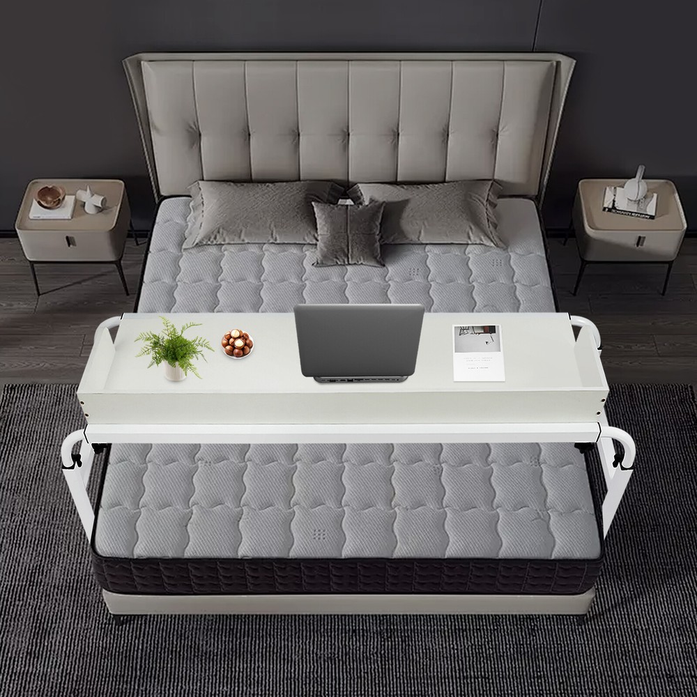 Height Adjustable Overbed Table, Overbed Table with Wheels, Over Bed Desk