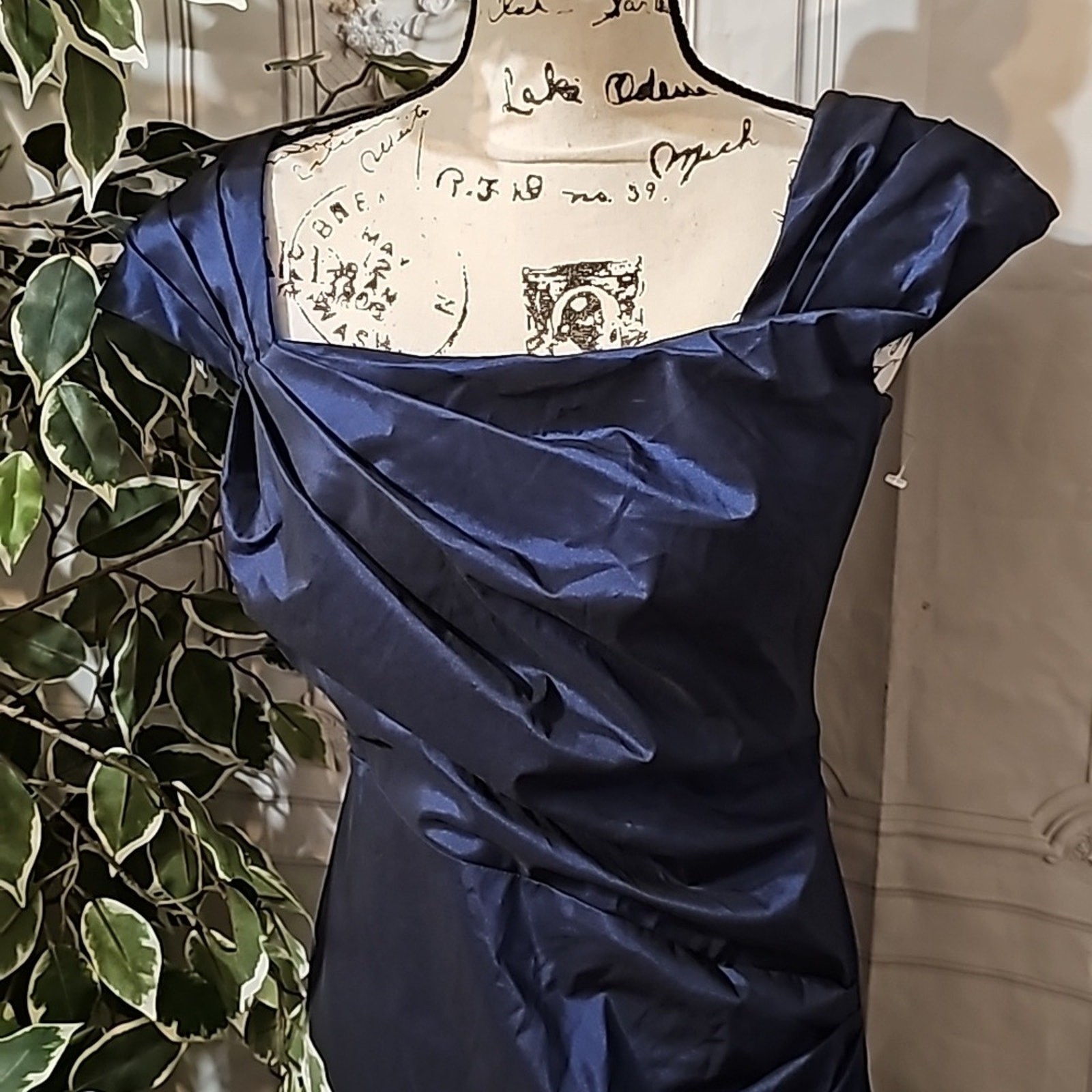 Tadashi NWOT Satin Blue Gown 4
